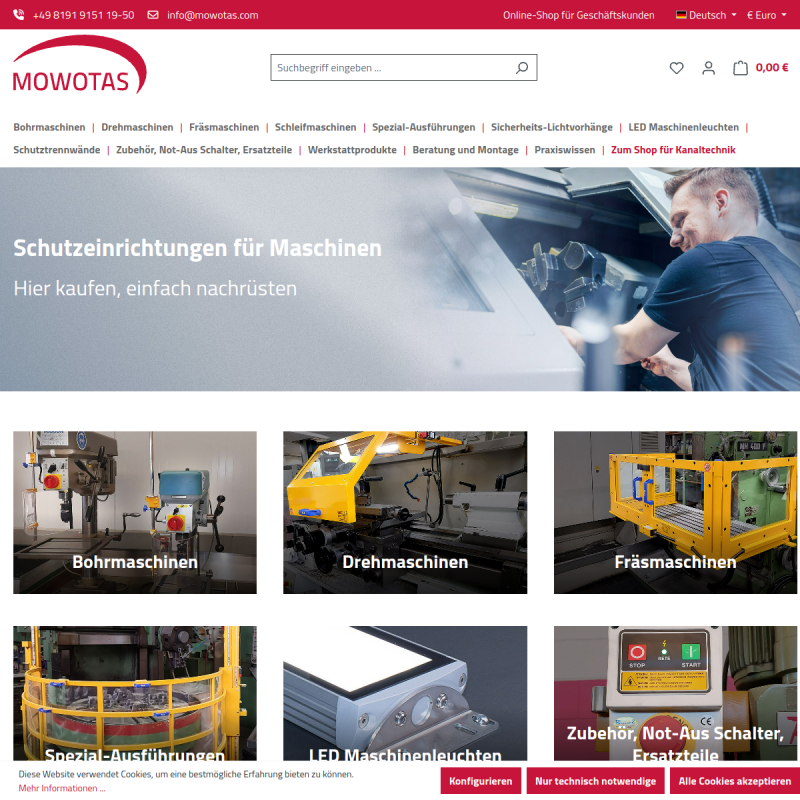 Schutzeinrichtungen für Drehmaschinen und Bohrmaschinen