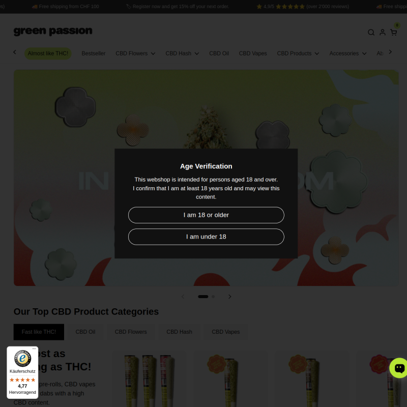 Buy the best CBD Flowers and CBD Oils in Europe