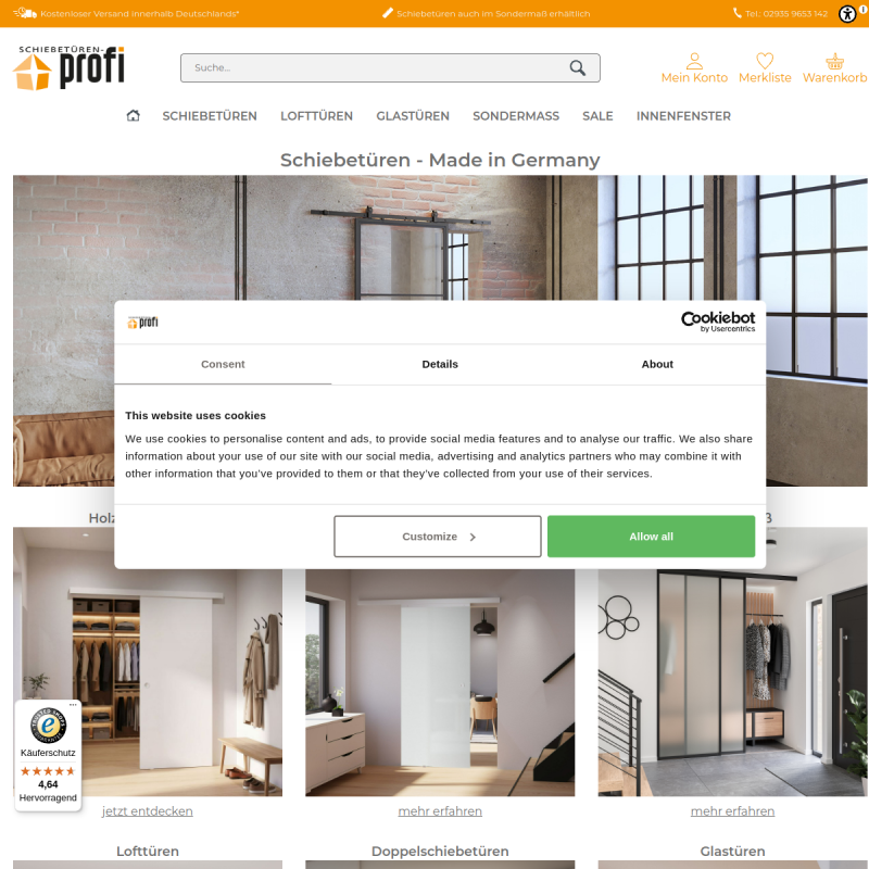 Schiebetüren jetzt günstig bei Schiebetüren-Profi.com bestellen.