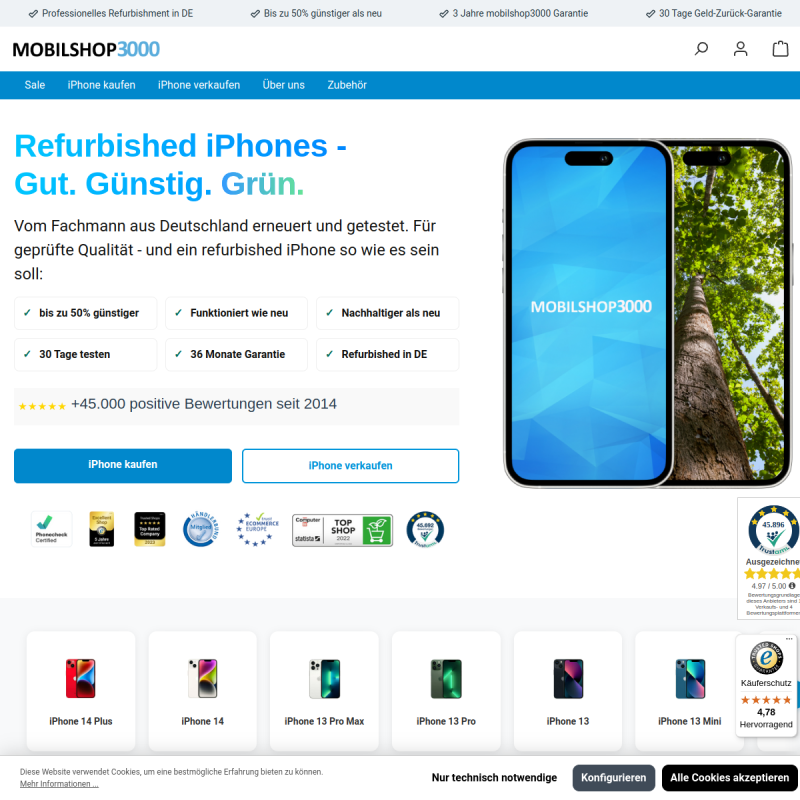 Apple iPhones bis zu 50% günstiger kaufen